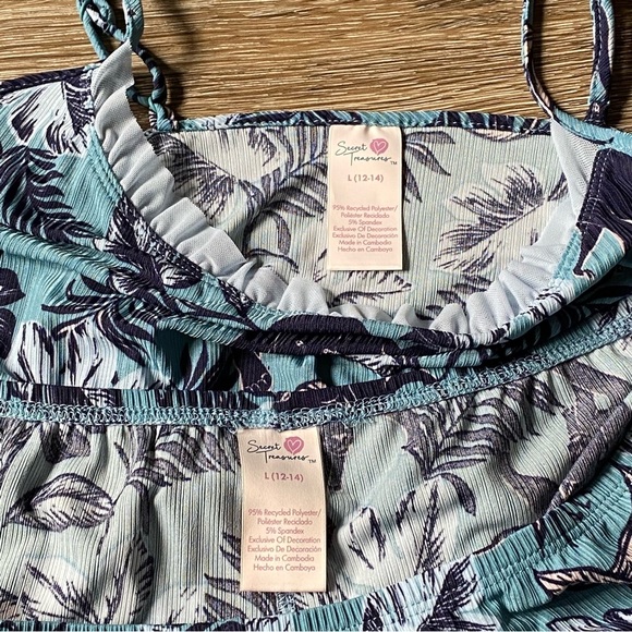 Secret Treasures Blue Leaf Print Pajama Set Women’s Size Large New - Picture 5 of 10